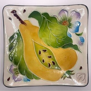 J McCall Ceramic Pear 5” Square Plate